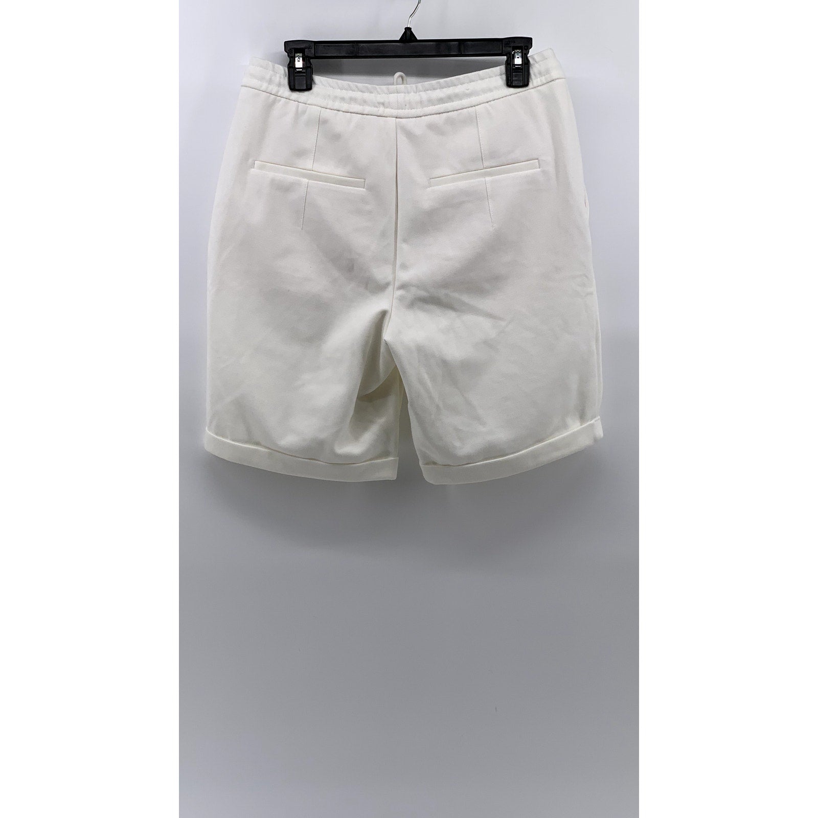 ZARA Men's White Cuffed Drawstring Shorts SZ M