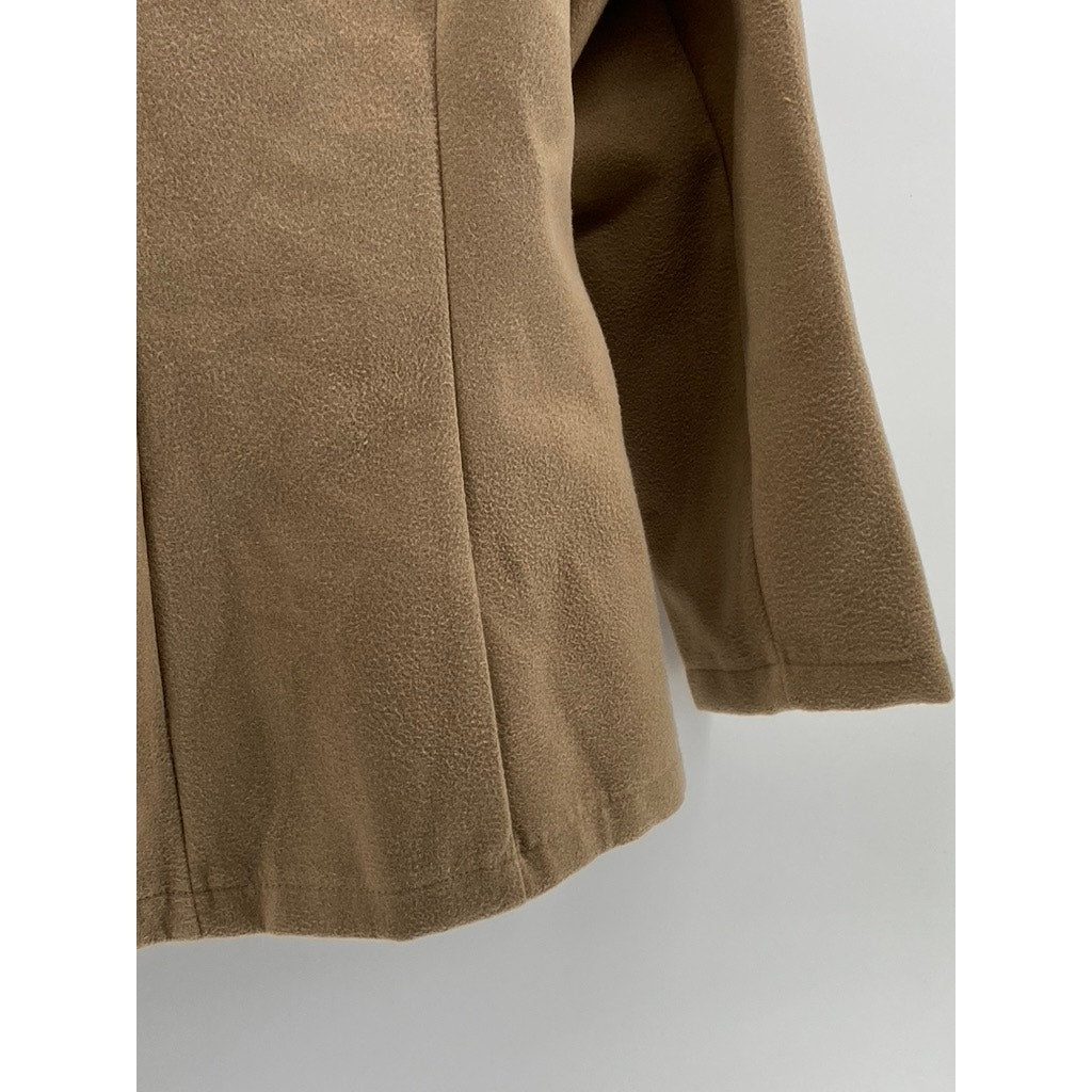 STYLEWE Women's Tan Regular-Fit Double-Button Long Sleeve Coat SZ S