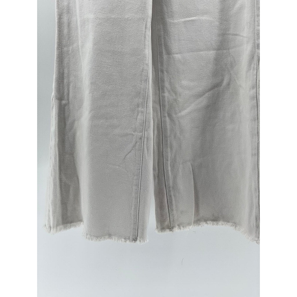 SUPERDOWN Women's White Five-Pocket Wide-Leg Raw-Hem Denim Jeans SZ XS