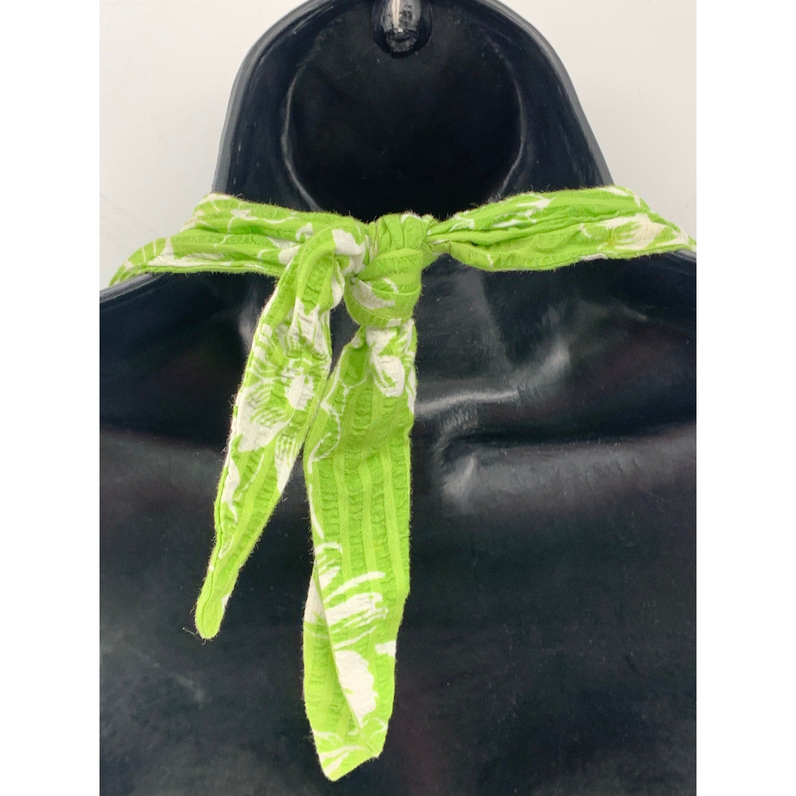 LIZ CLAIBORNE Women's Green Floral Textured V-Neck Halter Tie-Neck Dress SZ 8