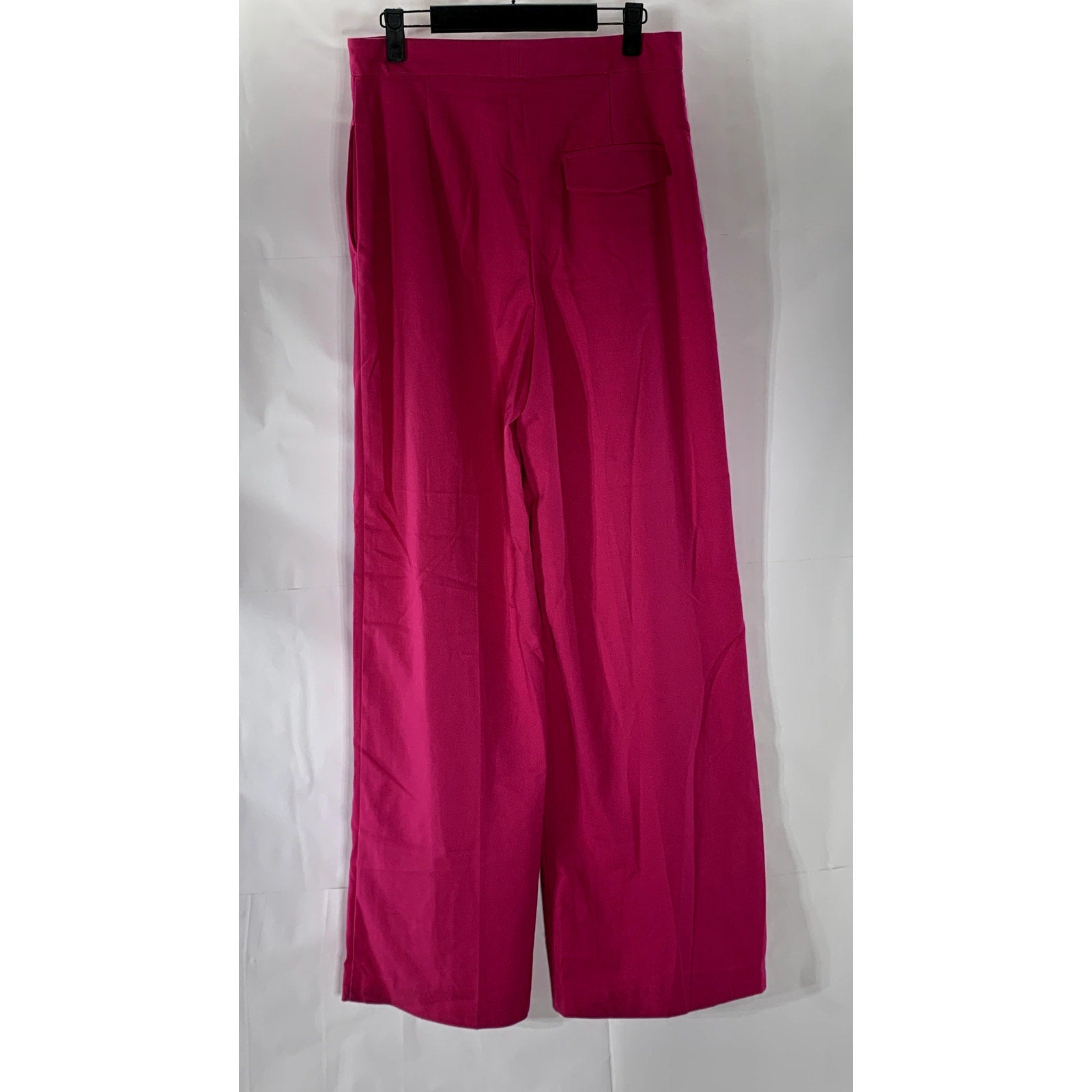ZARA Women's Pink Wide Leg High-Rise Relaxed-Fit Trousers SZ M