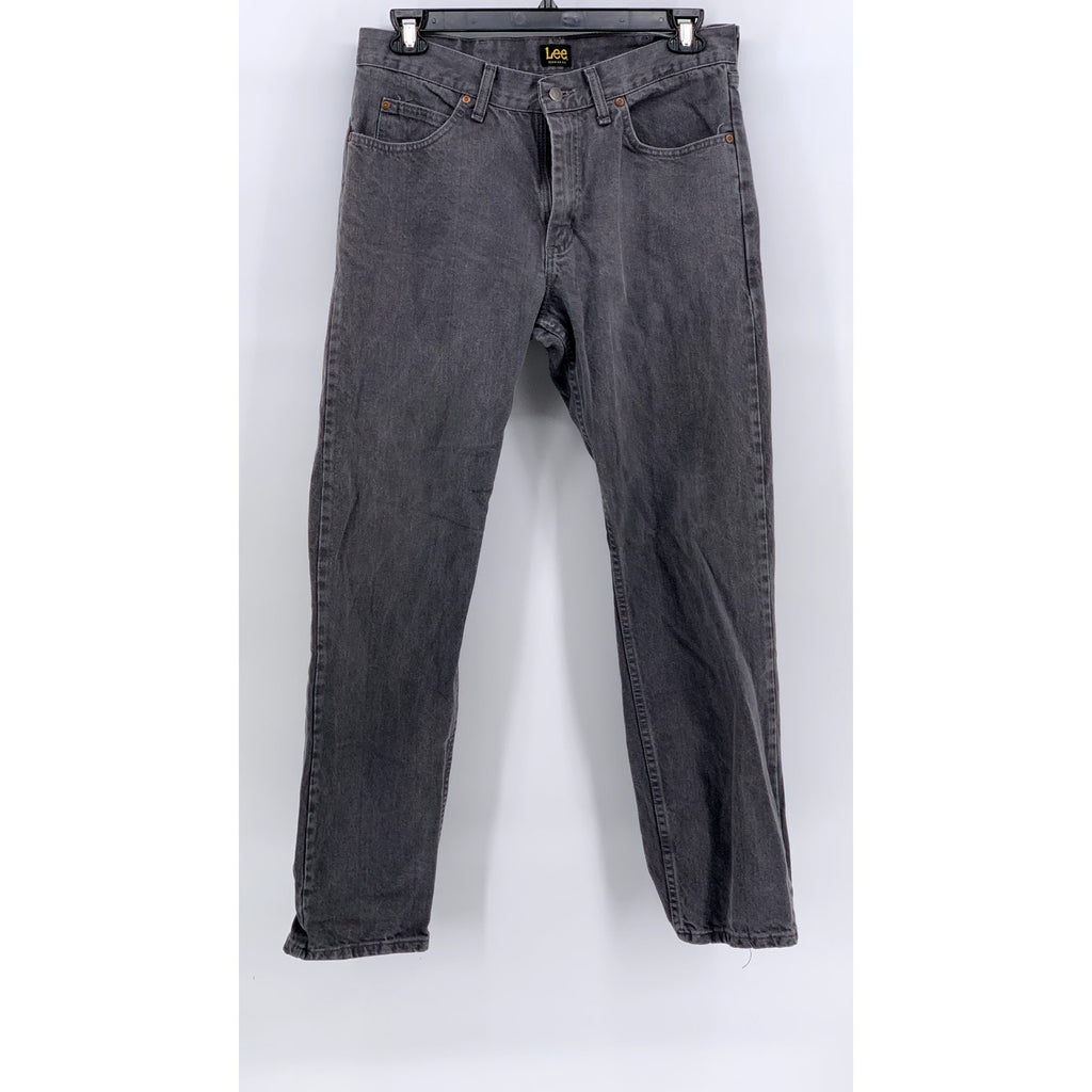 LEE Men’s Gray Denim Regular-Fit Straight-Leg Jeans SZ 34x32