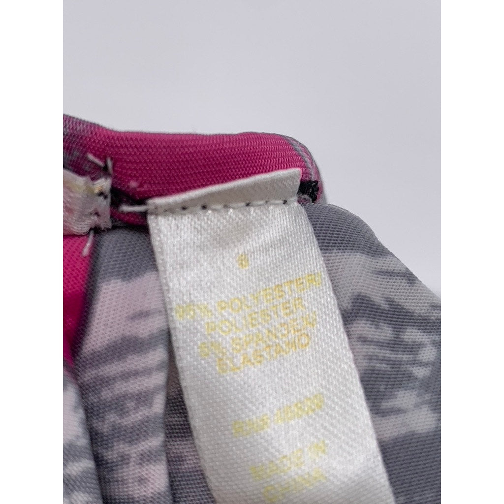 VIXEN Women's Gray-Pink Printed One-Shoulder Sleeve Bodycon Mini Dress SZ S