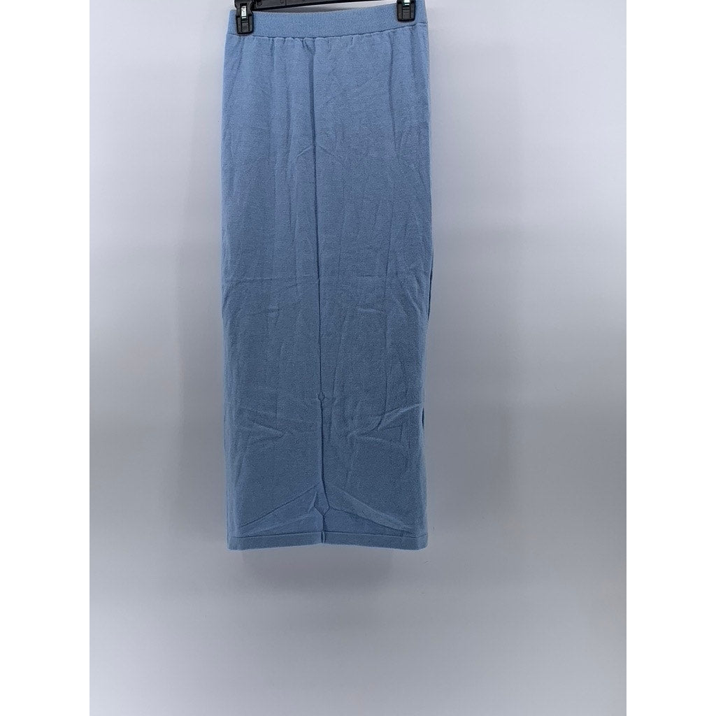 PRETTY LITTLE THING Women's Light Blue Side Slit Straight Maxi Skirt SZ S