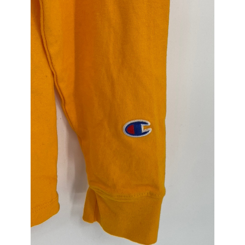 CHAMPION Men's Orange-Black Graphic Crewneck Long Sleeve T-Shirt SZ M