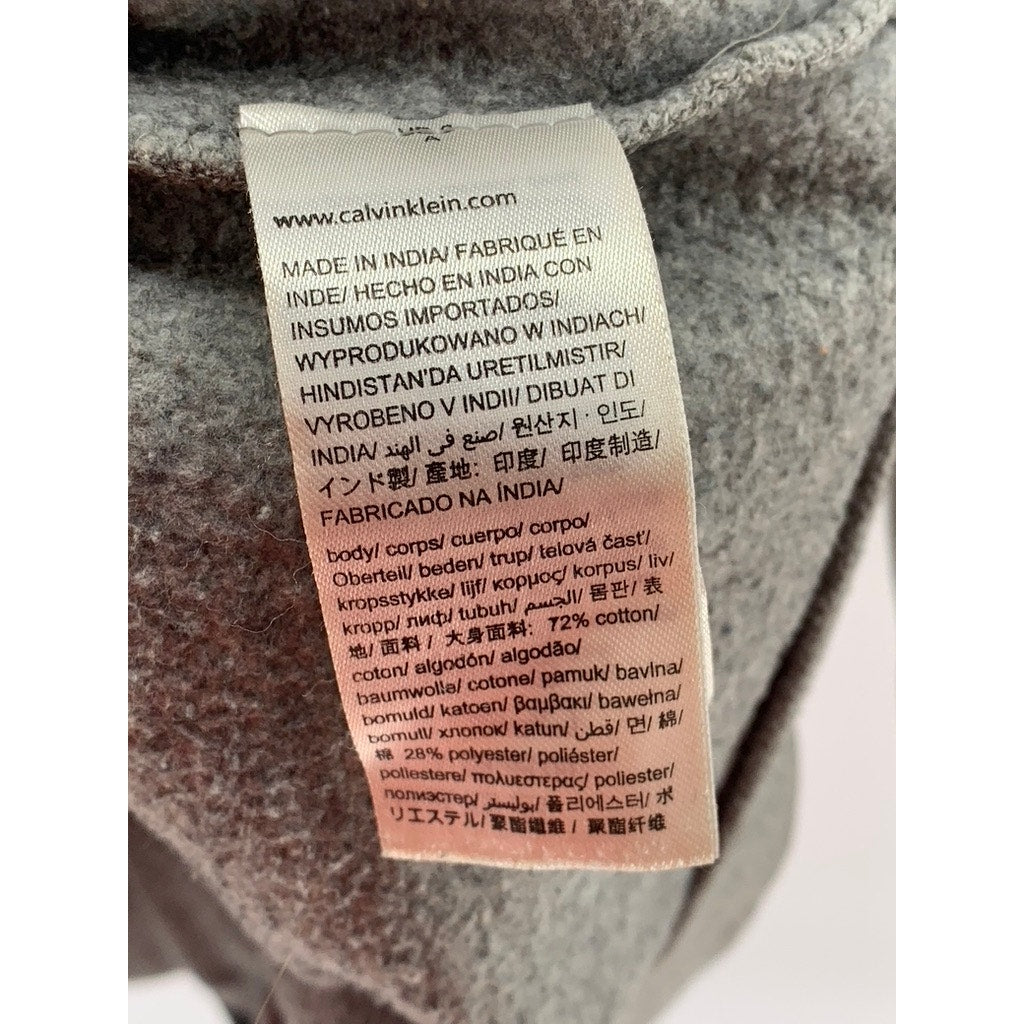 CALVIN KLEIN Men's Gray Logo Zip-Up Sweatshirt SZ 2XL