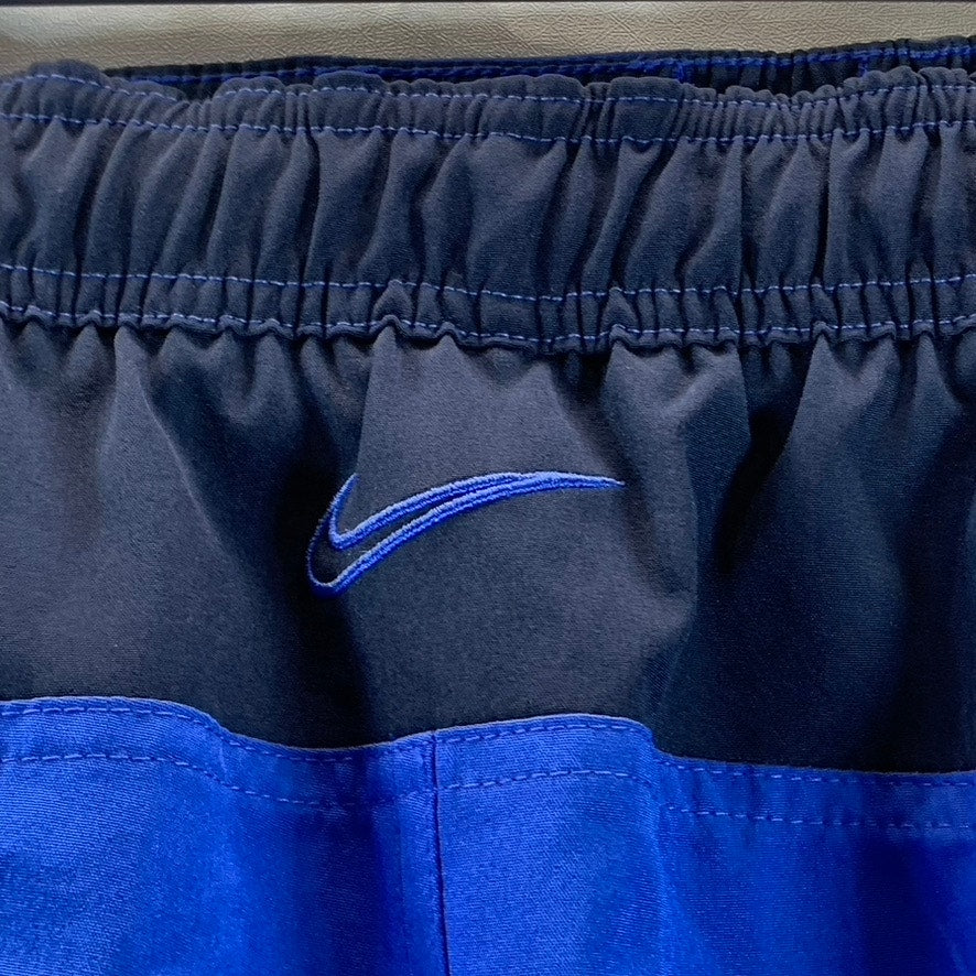 NIKE Men's Blue/Black Drawstring Pull-On Contend Swim Trunks SZ M