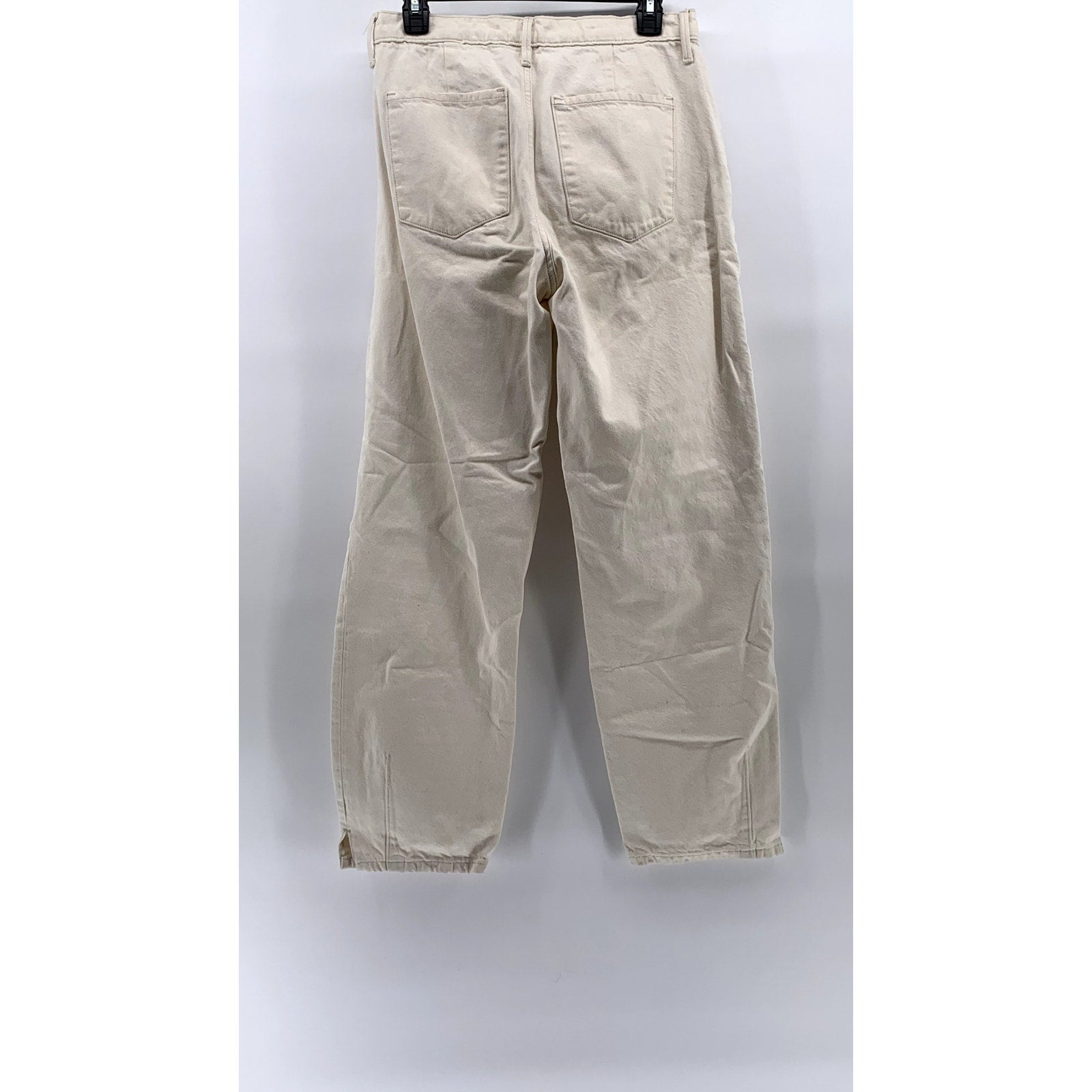 BANANA REPUBLIC Women's Cream Button-Fly High-Rise Relaxed-Fit Taper Jean SZ 27
