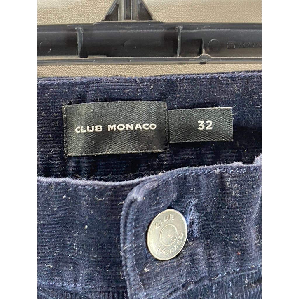 CLUB MONACO Women's Dark Blue 1985 Extra Slim-Fit Five-Pocket Corduroy Pant SZ32