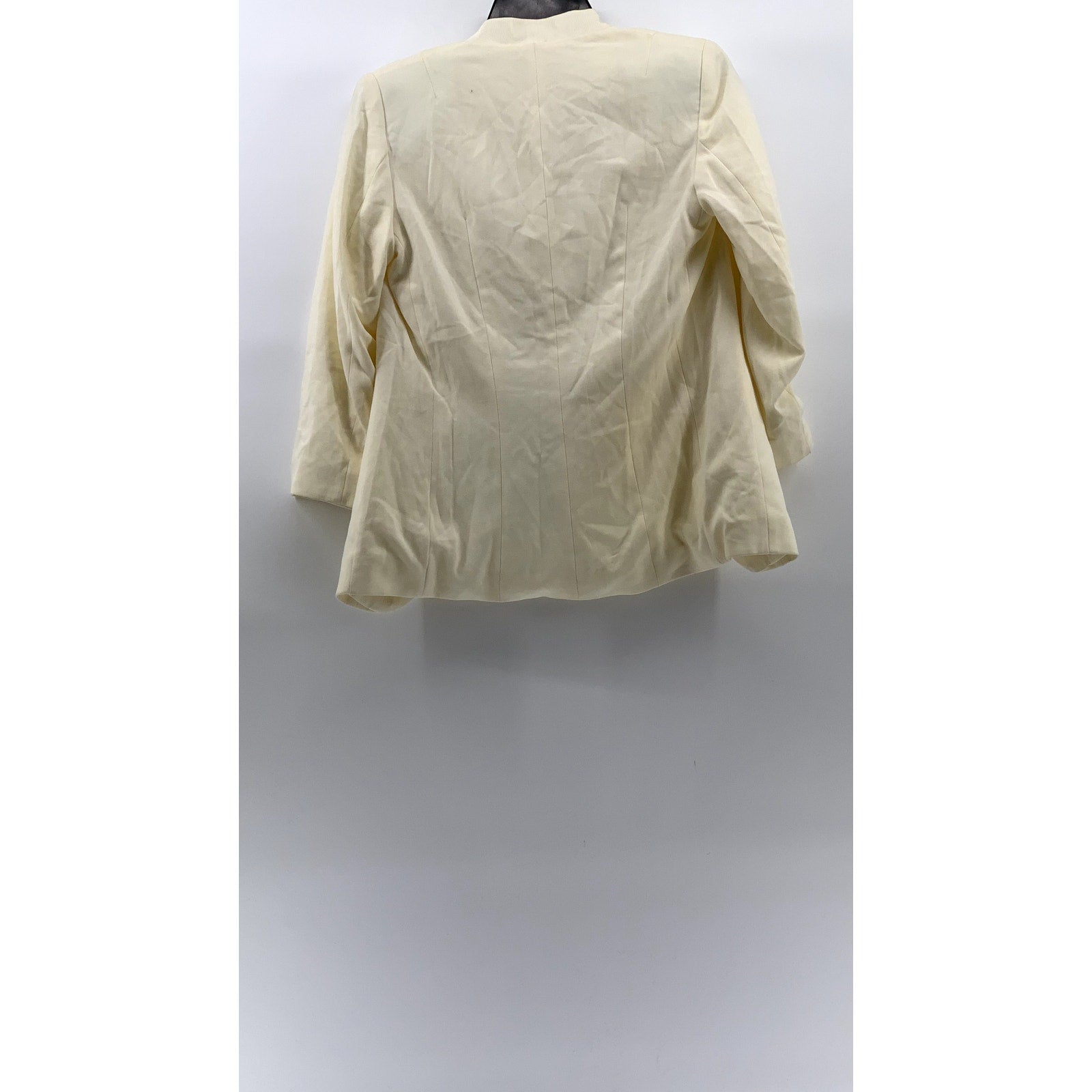 H&M Women's Cream Open-Front Mandarin-Collar Long Sleeve Blazer SZ 4