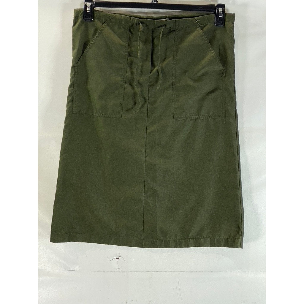 TOMMY HILFIGER Women's Dark Olive Vintage Pull-On Straight Mini Skirt SZ 6