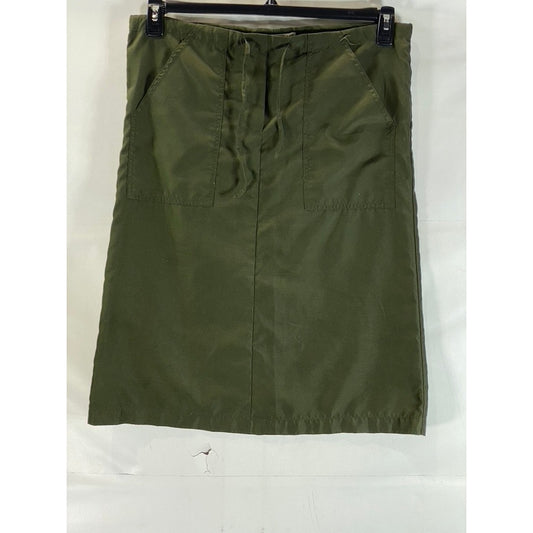 TOMMY HILFIGER Women's Dark Olive Vintage Pull-On Straight Mini Skirt SZ 6