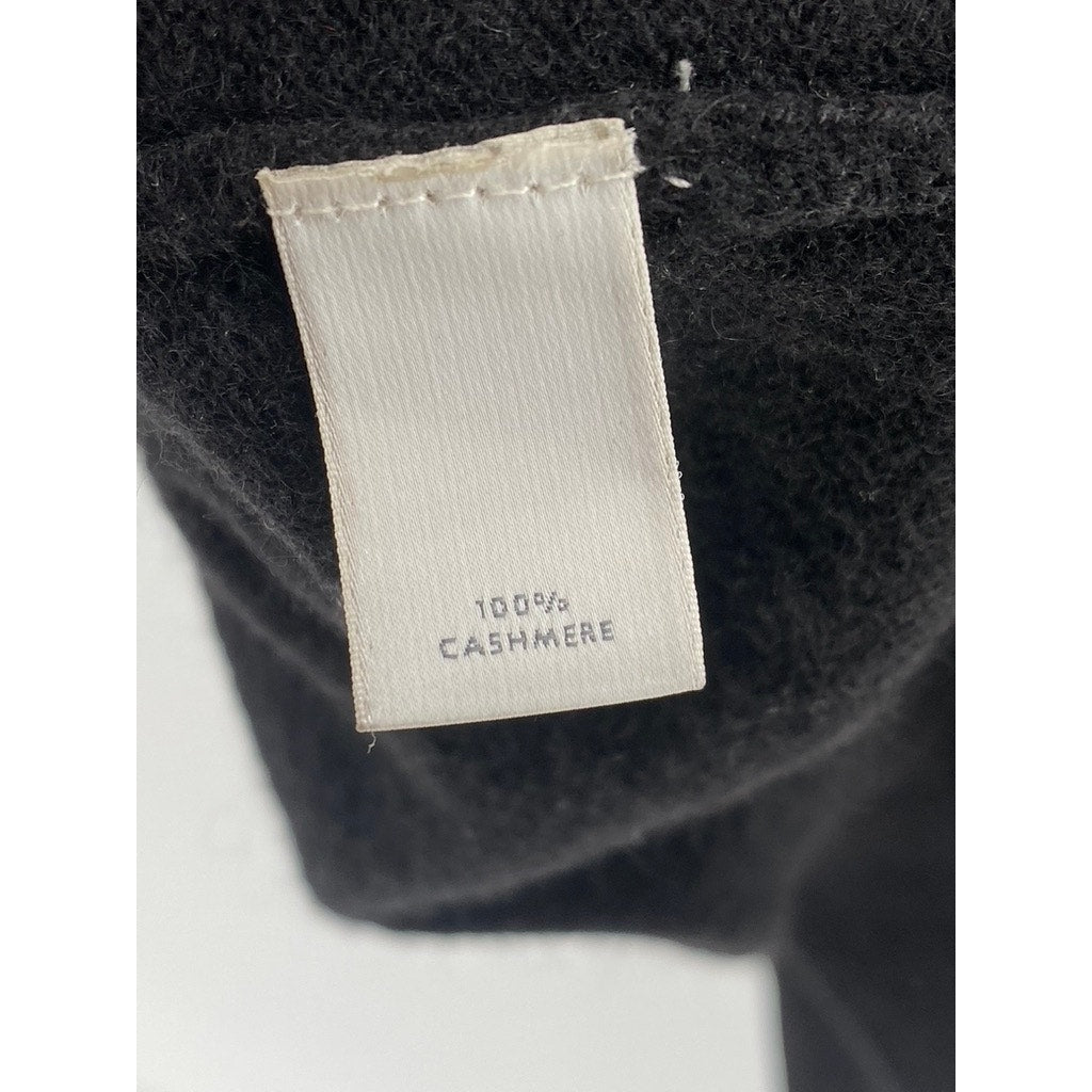 UNBRANDED Men’s Black Solid Cashmere V-Neck Long Sleeve Sweater SZ M