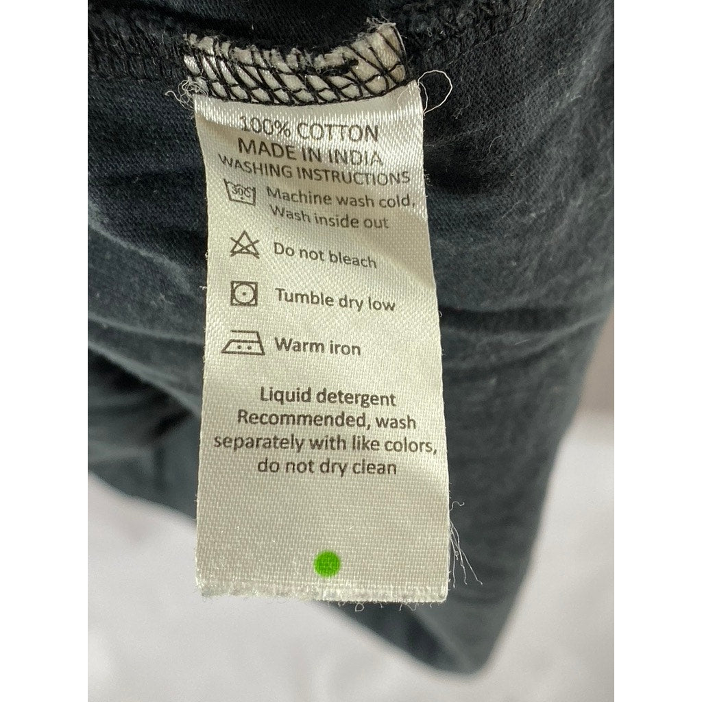 THE ROADSTER LIFE CO. Men's Black Solid Casual Crewneck Short Sleeve T-Shirt SZL