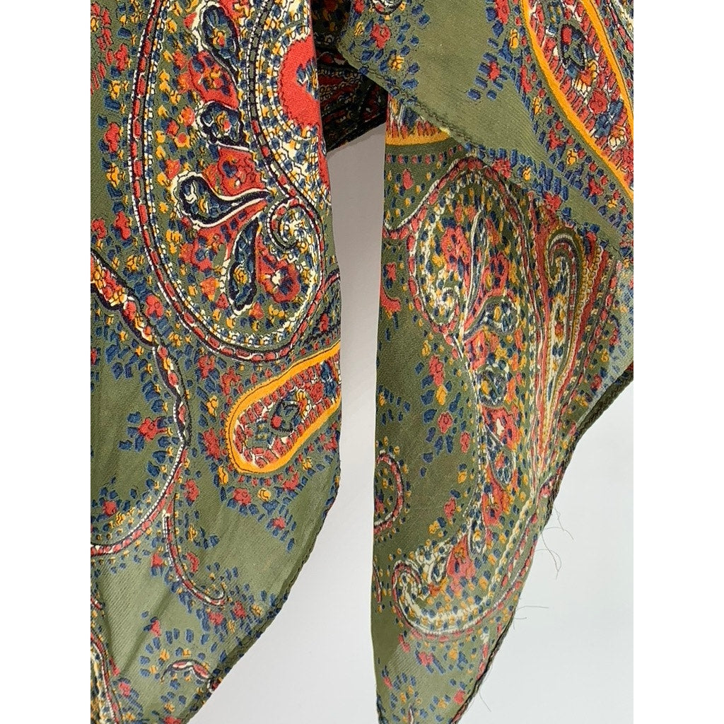 UNBRANDED Women's Green Paisley Semi-Sheer Poncho SZ OS