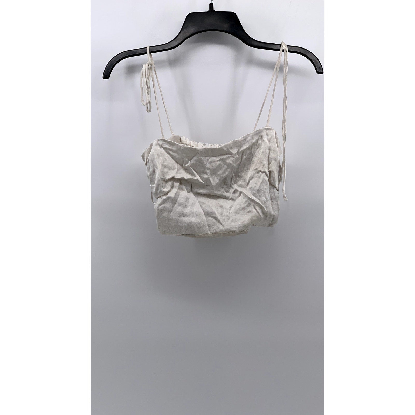 ZARA Women's White Tie-Sleeve Crop Top SZ S