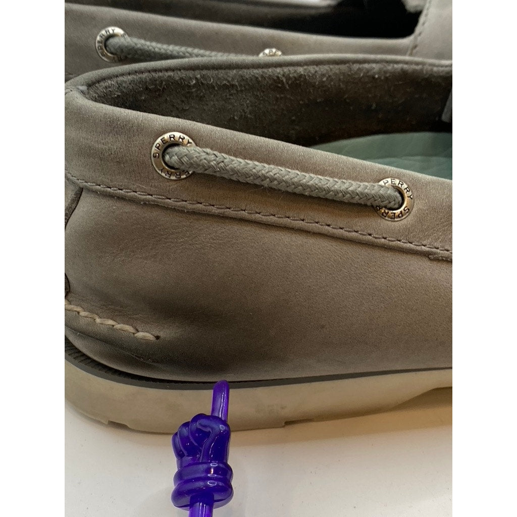 SPERRY Men's Brown Leather Top-Sider Round-Toe Slip-On Casual Shoes SZ 11.5