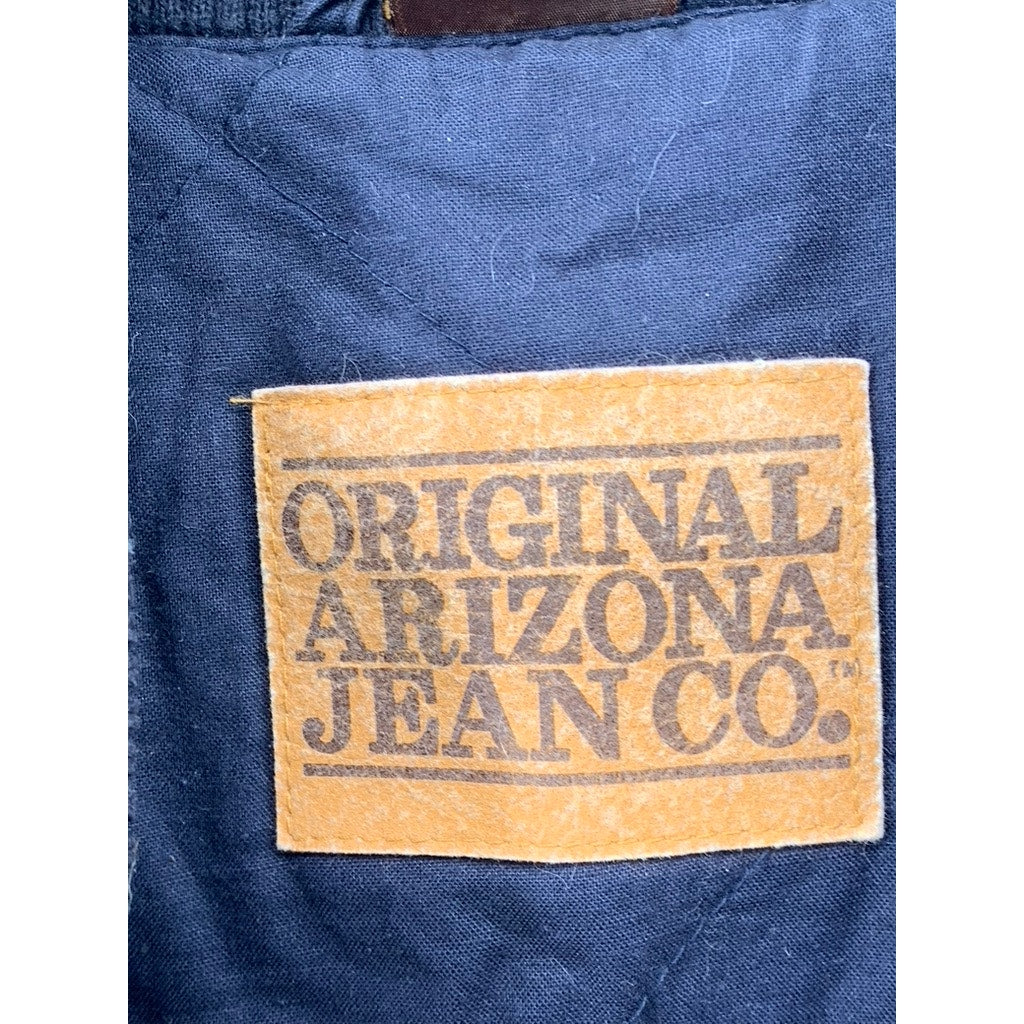ARIZONA JEAN COMPANY Men's Blue-Navy Vintage 90's Button-Up Varsity Jacket SZ M