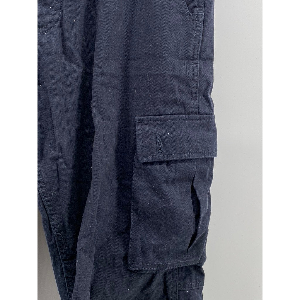 THE STRONGHOLD Men's Navy Blue Relaxed-Fit Straight-Leg Cargo Pants SZ 34x30