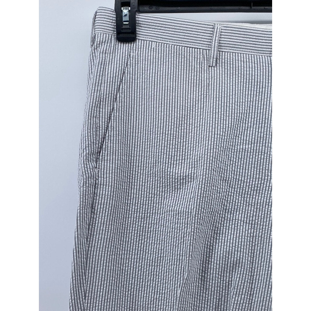 J.CREW Men's Blue-White Pinstripe Seersucker Bedford Straight-Leg Pant SZ 35X32