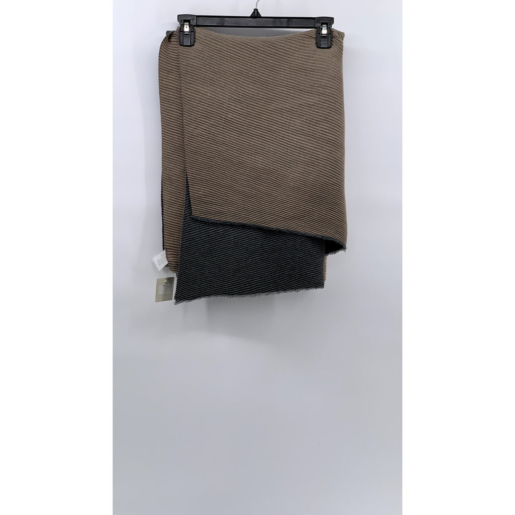 14TH & UNION Women's Brown-Gray Ribbed Shawl SZ OS