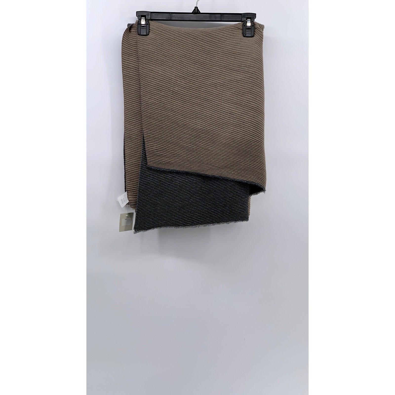 14TH & UNION Women's Brown-Gray Ribbed Shawl SZ OS