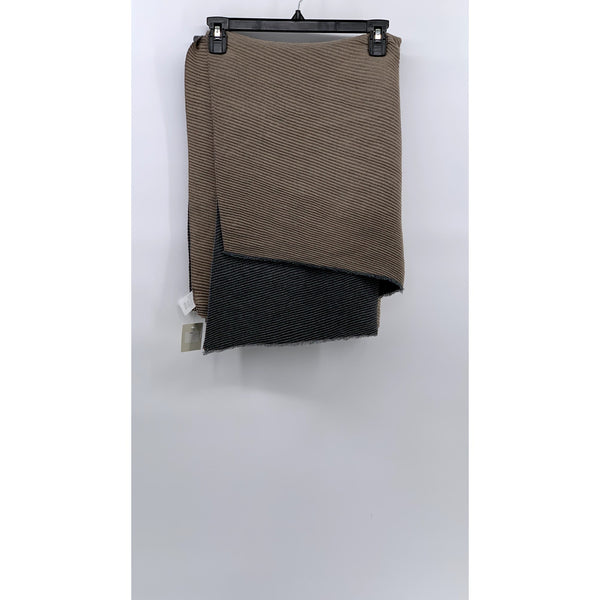14TH & UNION Women's Brown-Gray Ribbed Shawl SZ OS