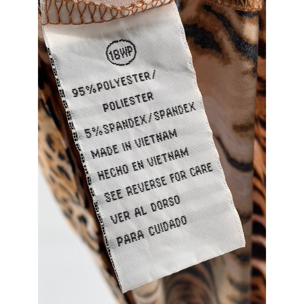 SHELBY & PALMER Women's Cheetah Print Side-Tie 3/4 Sleeve Dress SZ 18WP