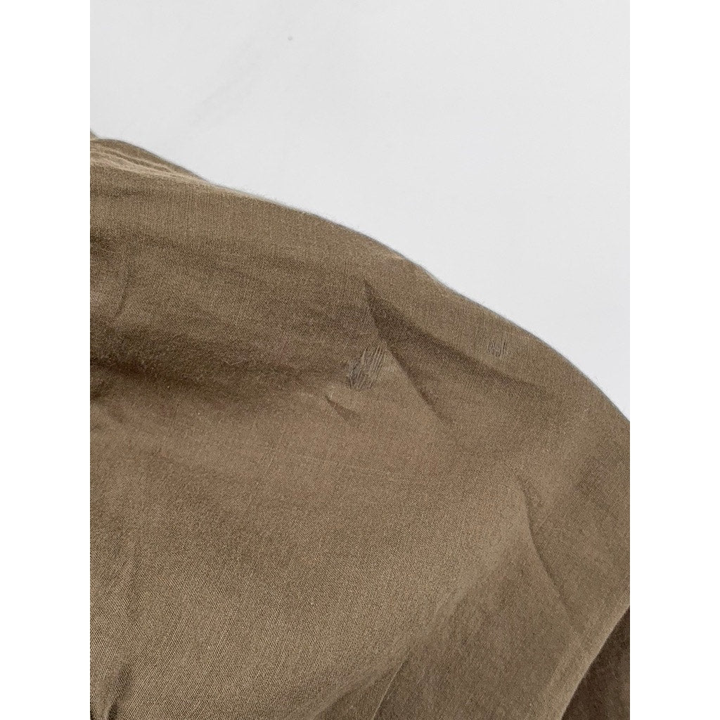 LUCKY BRAND Women's Brown Solid Button-Up Regular-Fit Long Sleeve Top SZ S