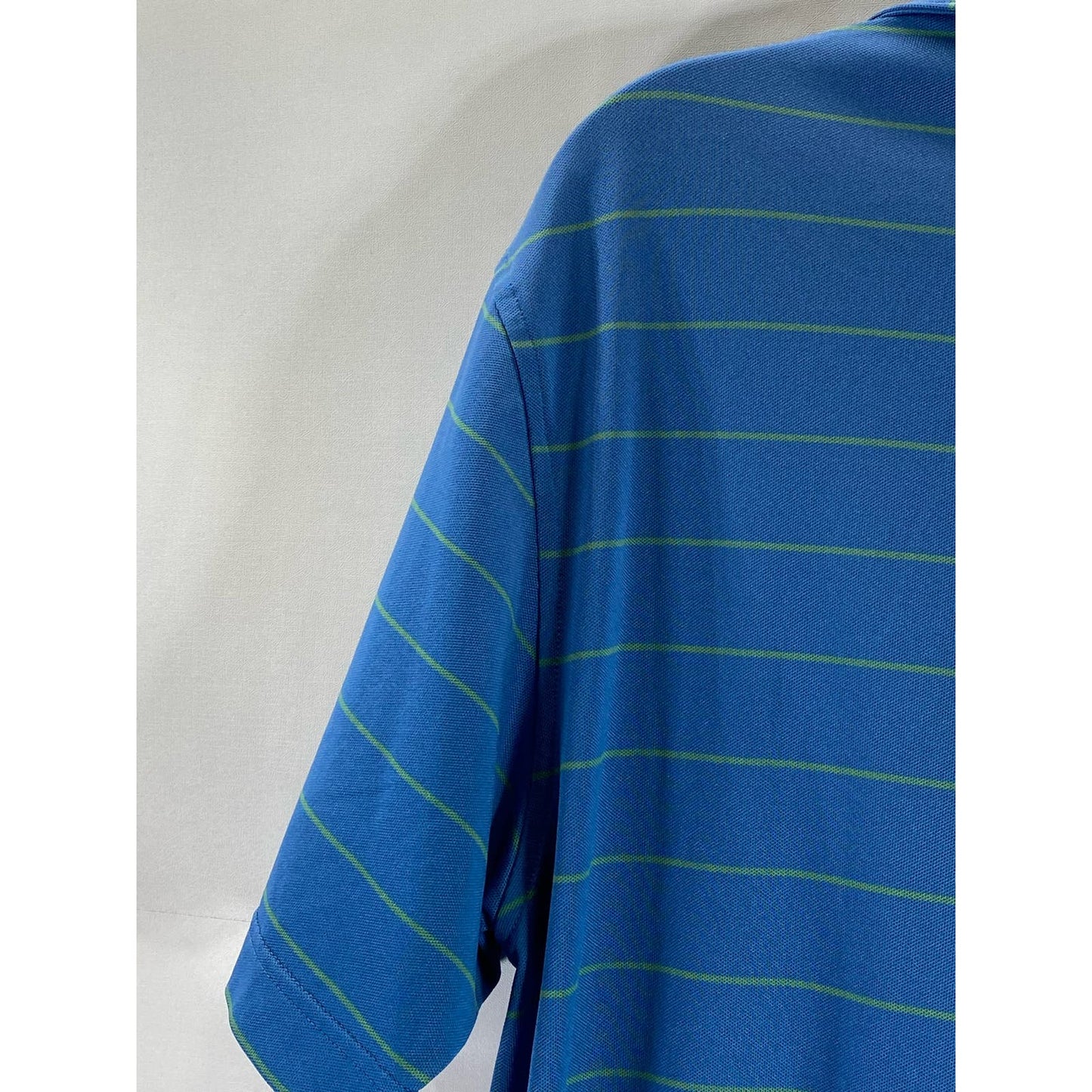 PETER MILLAR Men's Blue/Green Stripe Summer Comfort Short Sleeve Polo Shirt SZ S