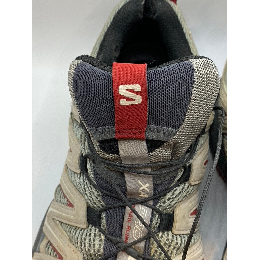 SALOMON Men's Beige-Black Mesh Ortholite Lace-Up Hiking Sneaker SZ 10.5