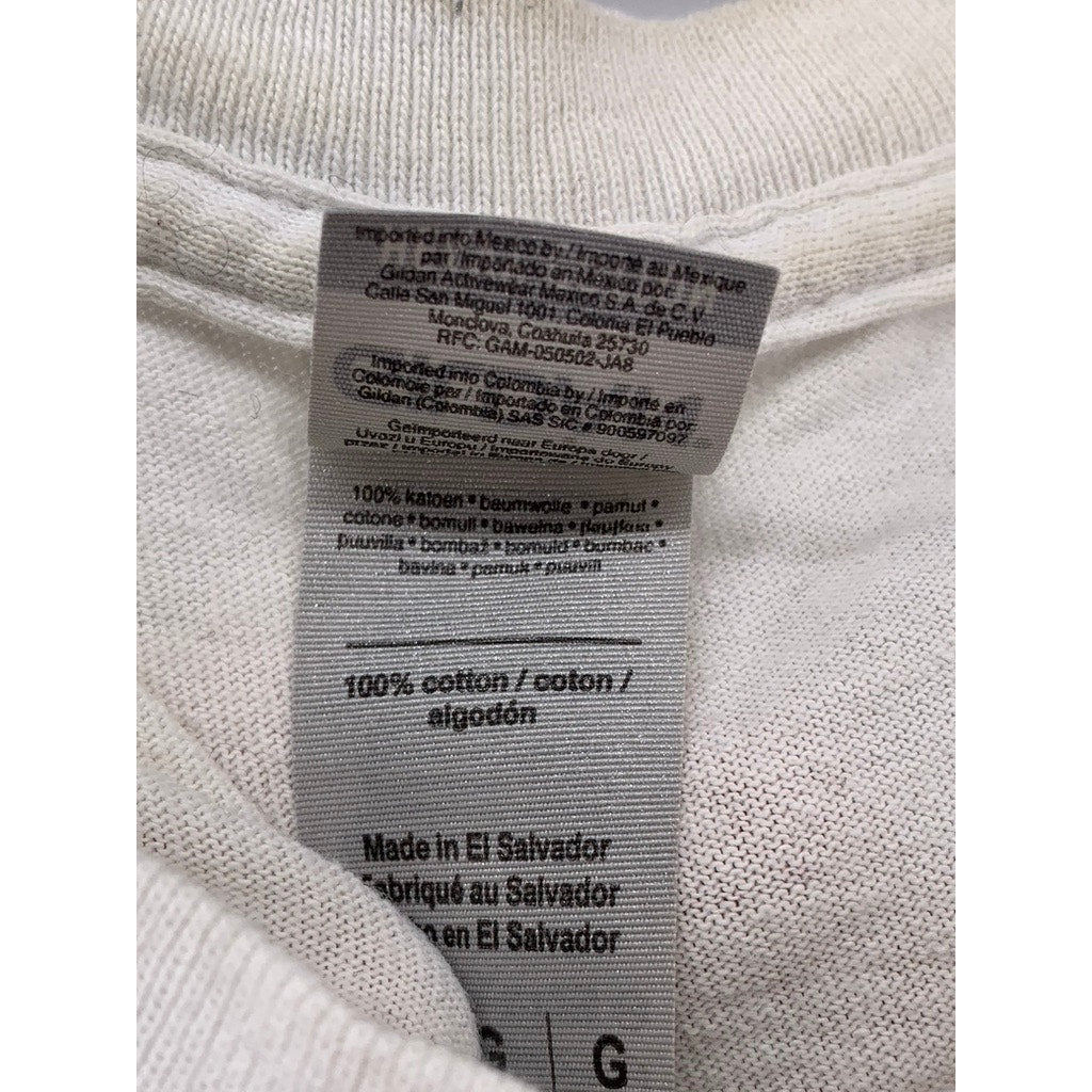 GILDAN Men’s White The Ghost Graphic Crewneck T-Shirt SZ L