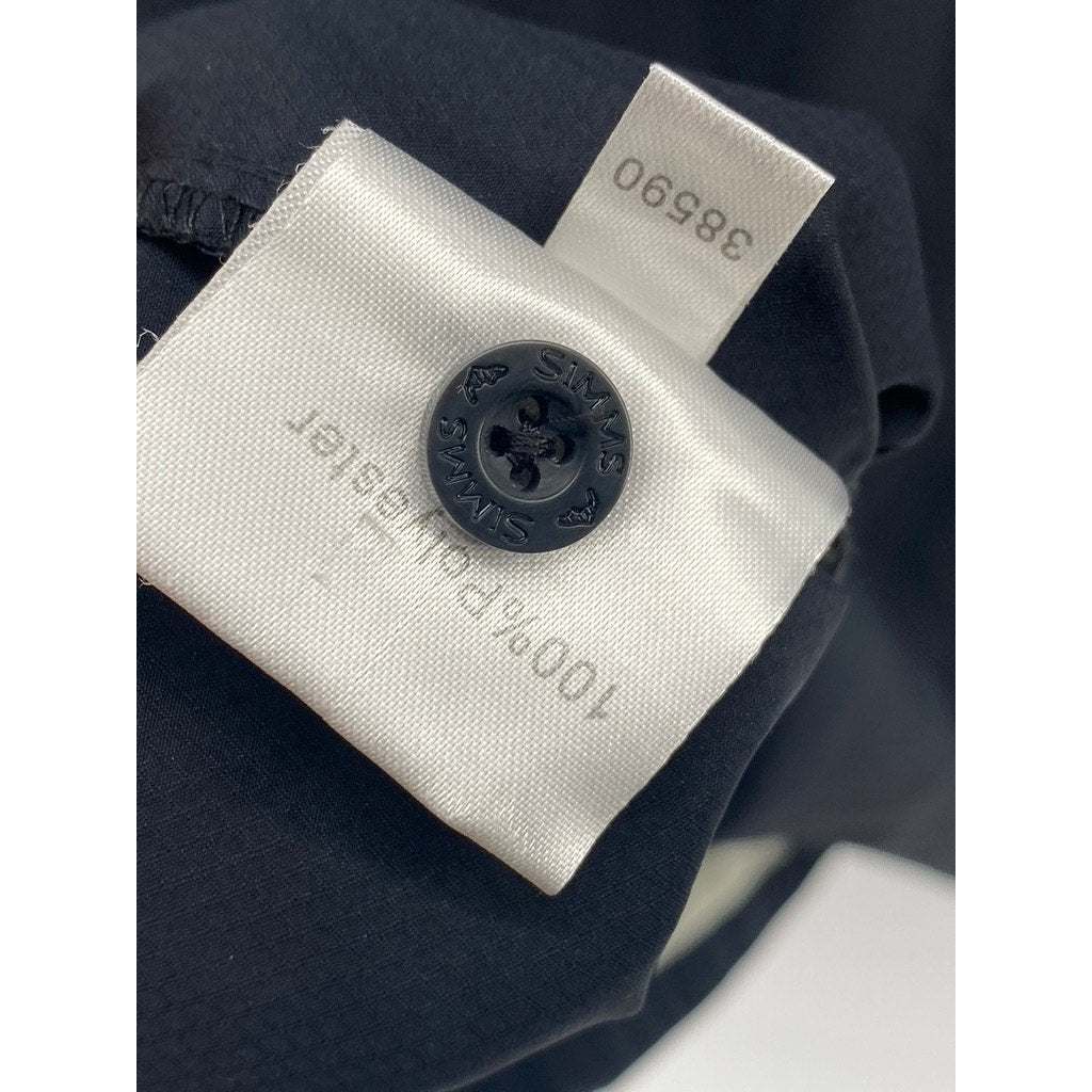 SIMMS FISHING Men's Navy Blue Button-Up Regular-Fit Short Sleeve Shirt SZ XL