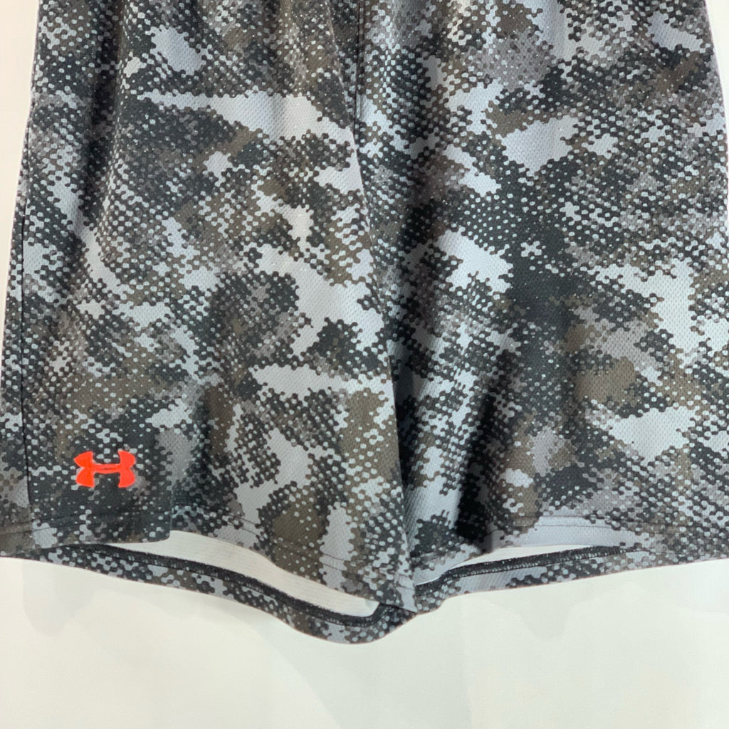 UNDER ARMOUR Men's Gray Elastic Waist Loose-Fit Pull-On Active Shorts SZ M