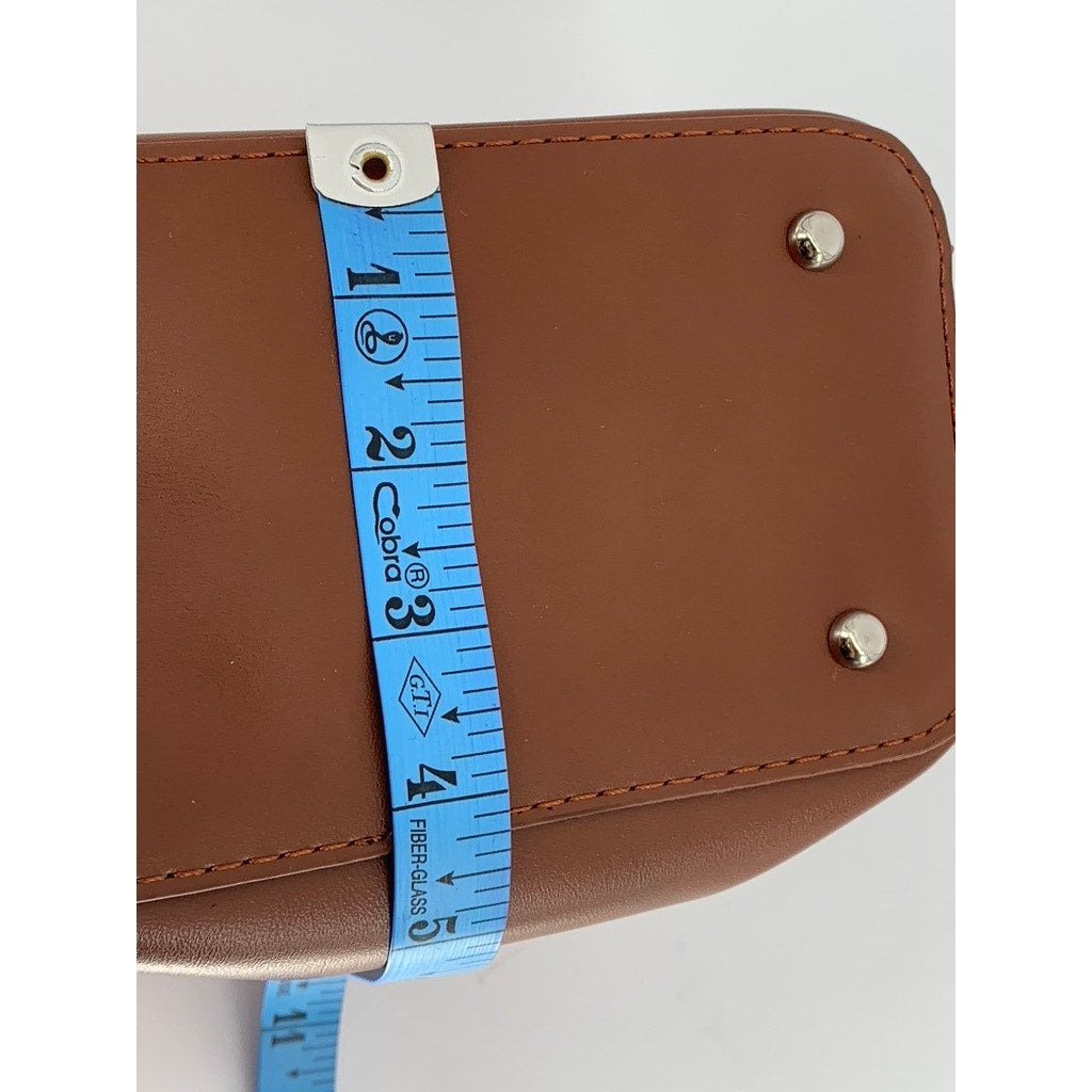 UNBRANDED Women's Brown Faux-Leather Small Square Top-Handle Crossbody Bag SZ OS