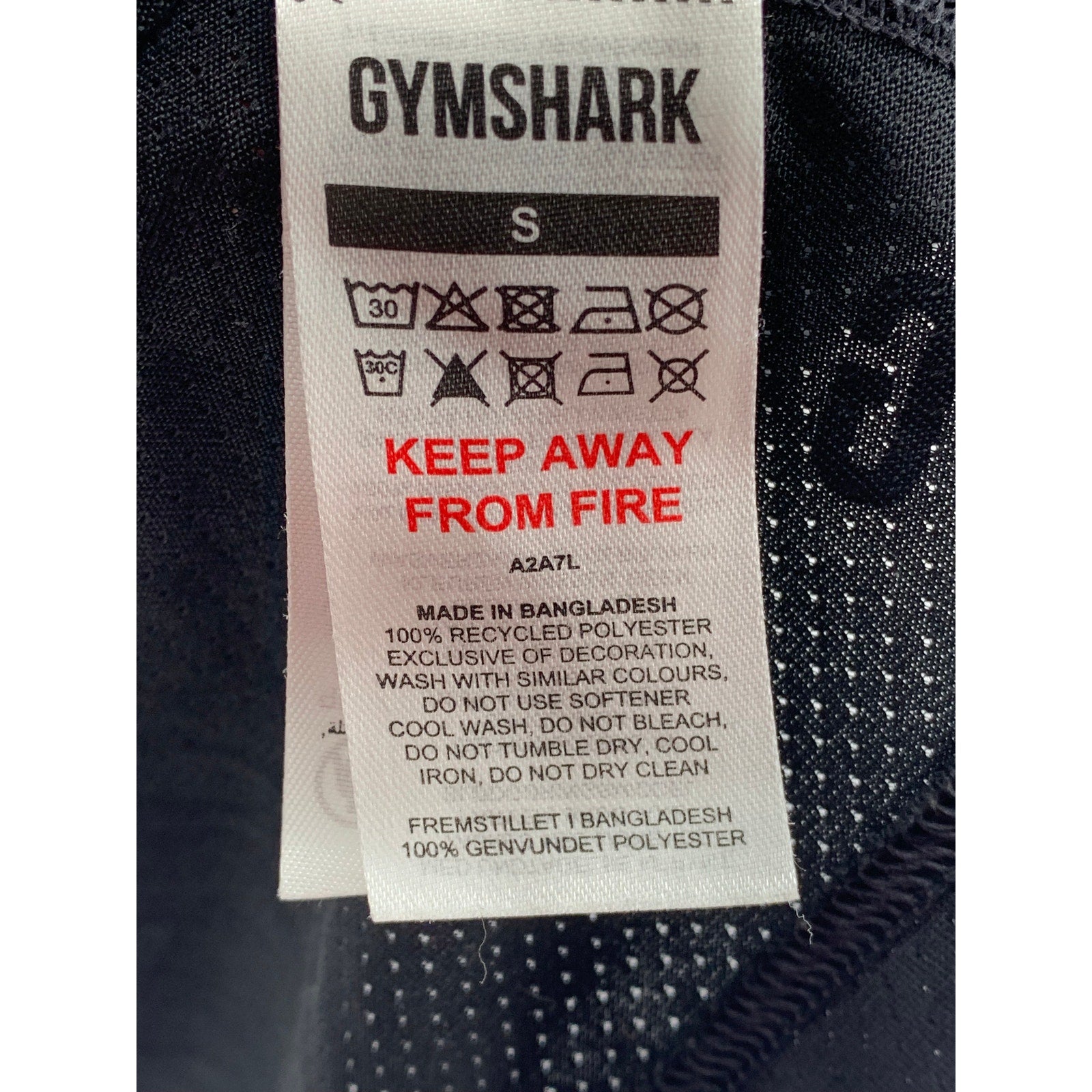 GYMSHARK Men's Black Crewneck Slim-Fit Long Sleeve Sport Logo T-Shirt SZ S