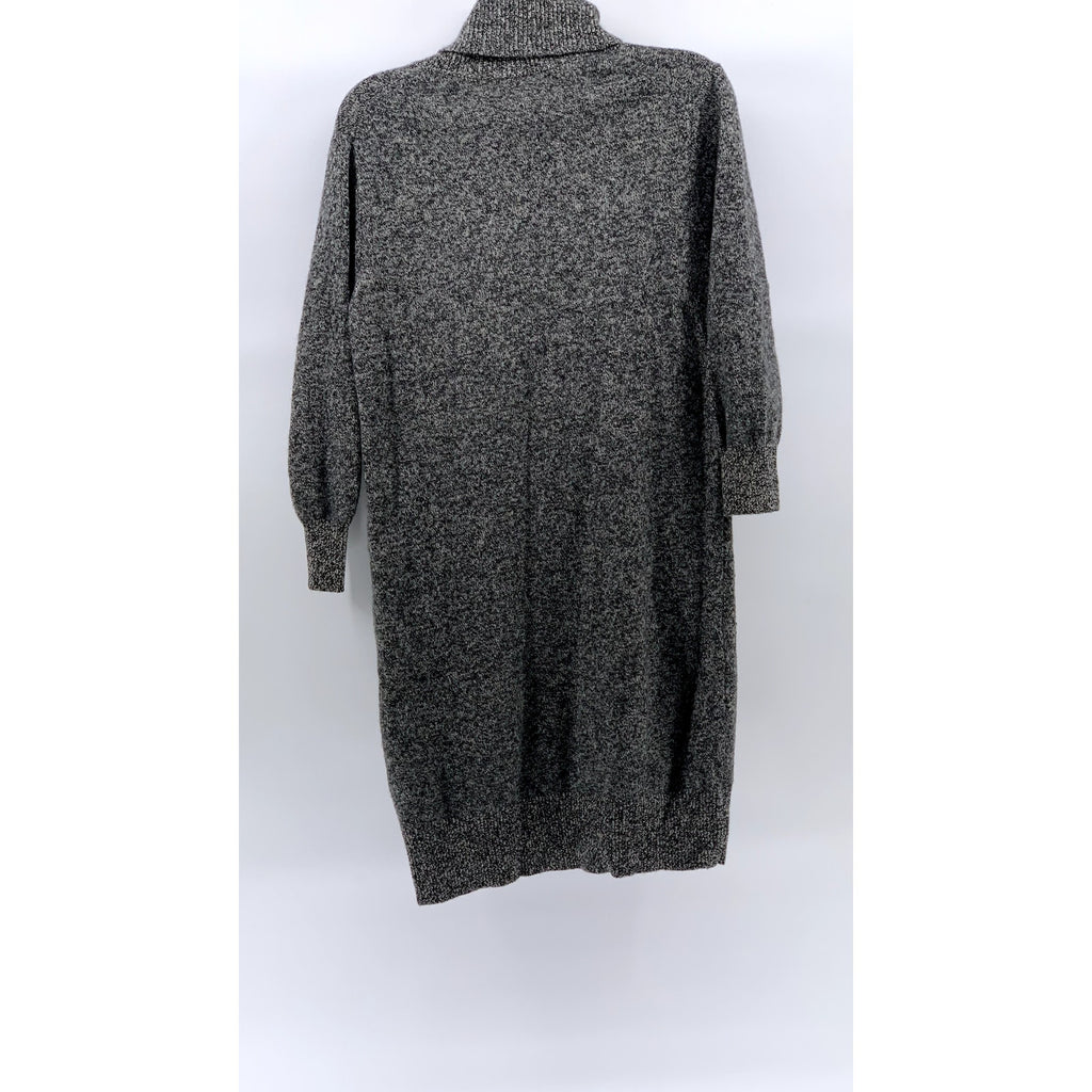 UNIQLO Women's Charcoal Gray Marled Knit Wool Knee Turtleneck Sweater Dress SZ S