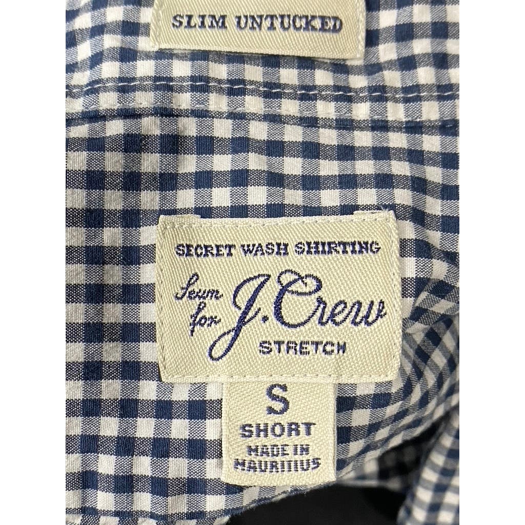 J.CREW Men's Black Mini Check Slim Untucked Button-Up Long Sleeve Shirt SZ S