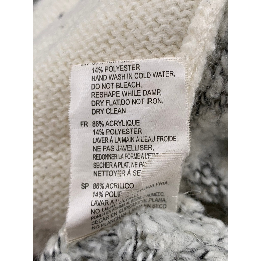 RDI Women's Gray Marled Cowl-Neck Asymmetrical Poncho SZ L