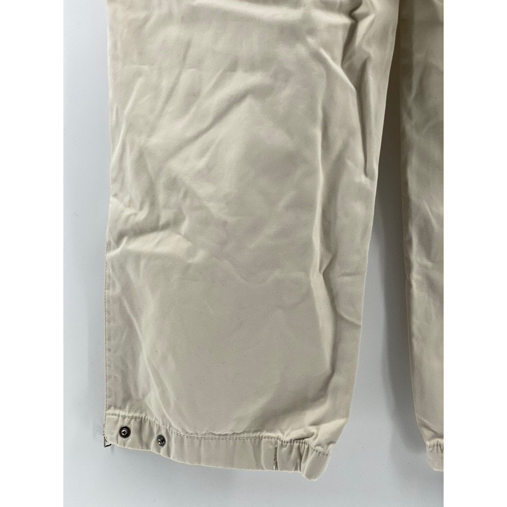 GAP Women's Beige Zipper-Hem Straight-Leg Relaxed-Fit Pants SZ 4