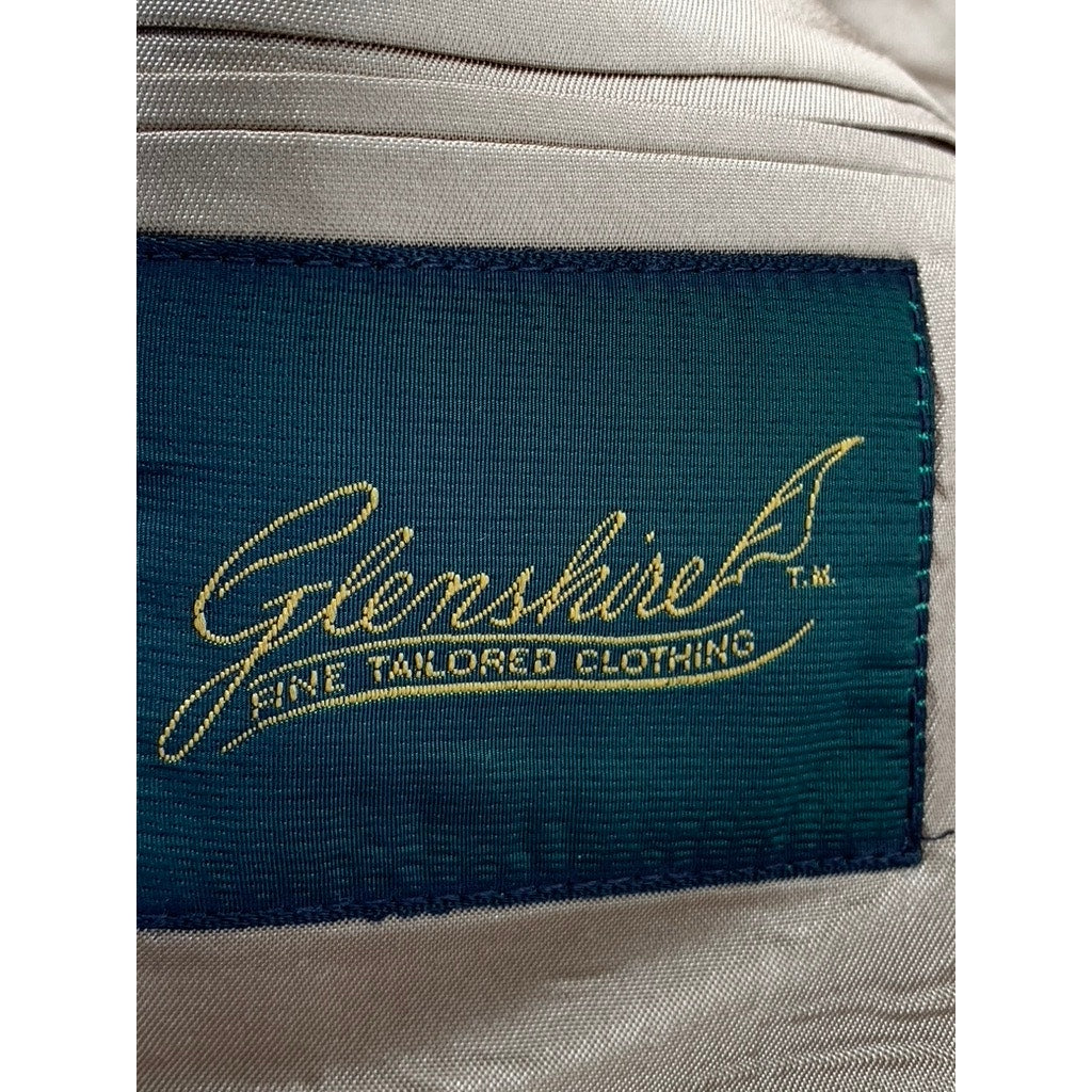 GLENSHIRE Men's Tan Wool Textured Two-Button Blazer SZ 38R