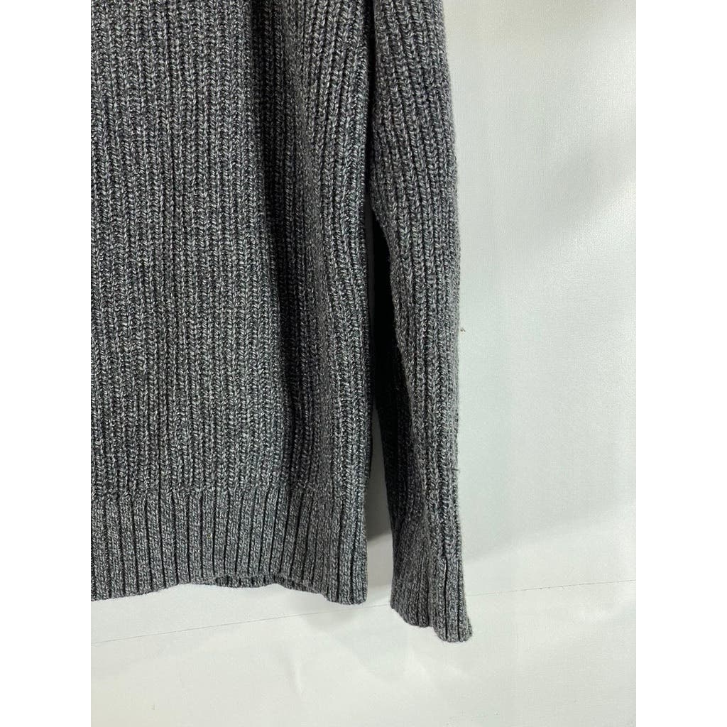 BANANA REPUBLIC Men's Charcoal/Black Cotton-Blend Shawl-Collar Cardigan SZ M