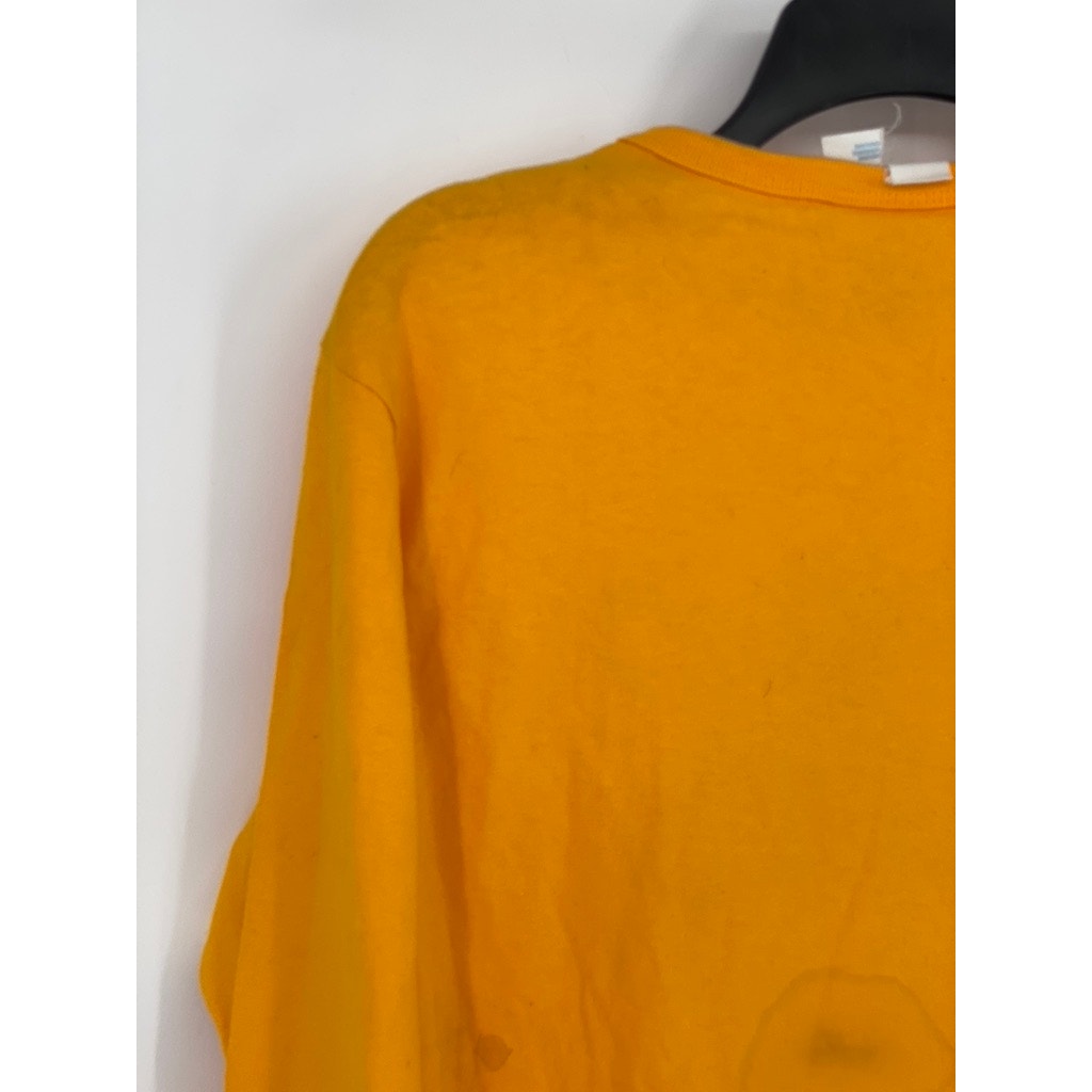 CHAMPION Men's Orange-Black Graphic Crewneck Long Sleeve T-Shirt SZ M