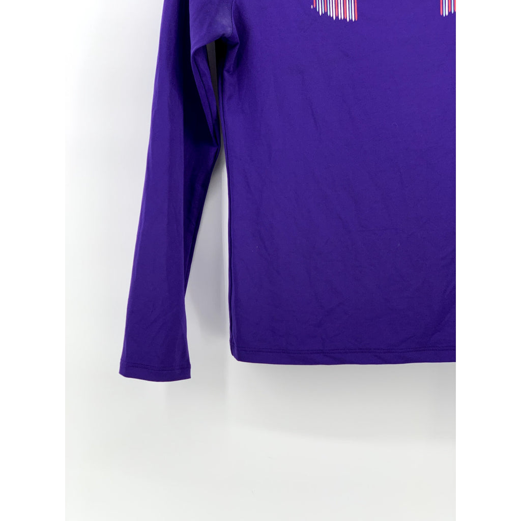 UNDER ARMOUR Girls' Purple Fitted Logo Crewneck Long Sleeve ActiveTop SZ XL