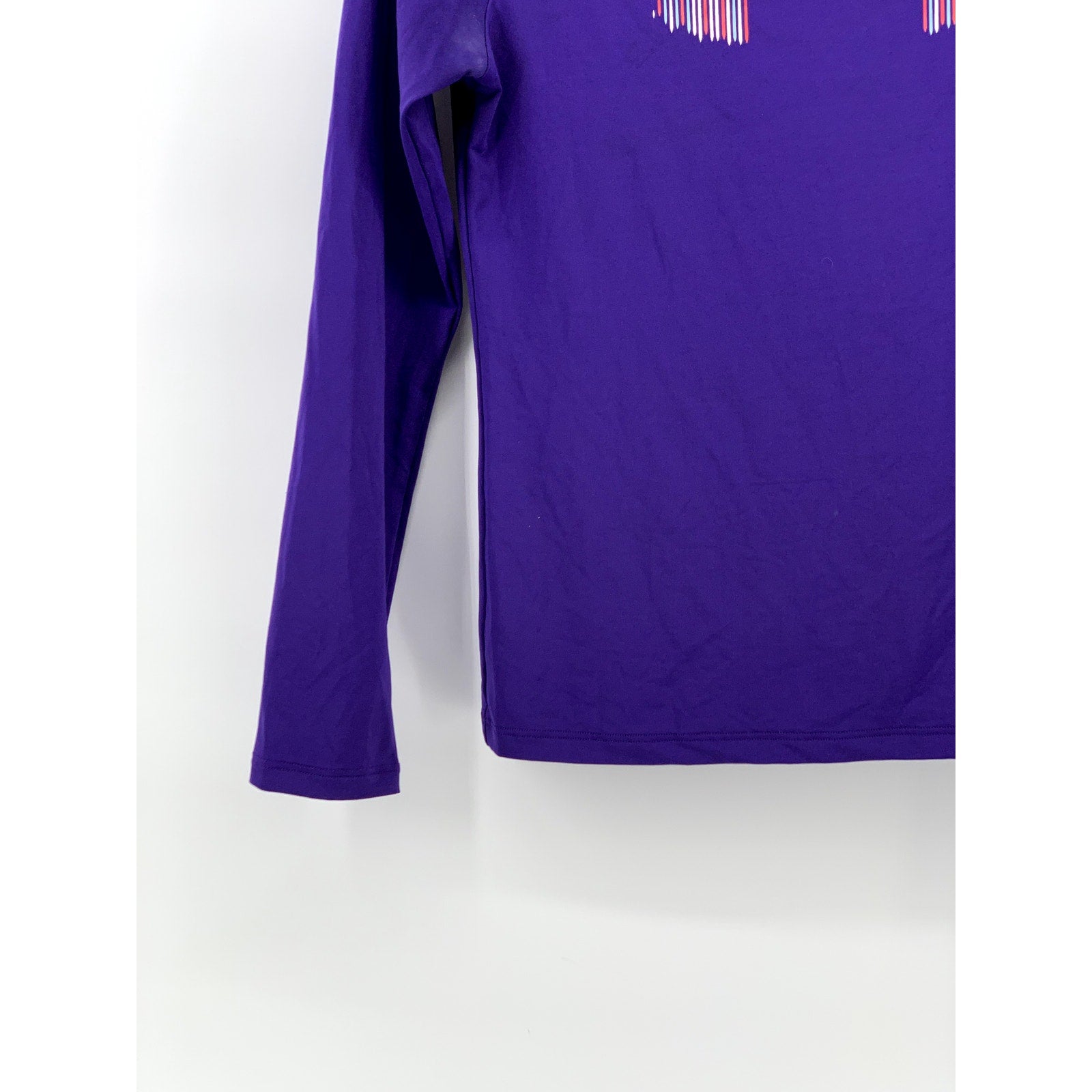 UNDER ARMOUR Girls' Purple Fitted Logo Crewneck Long Sleeve ActiveTop SZ XL