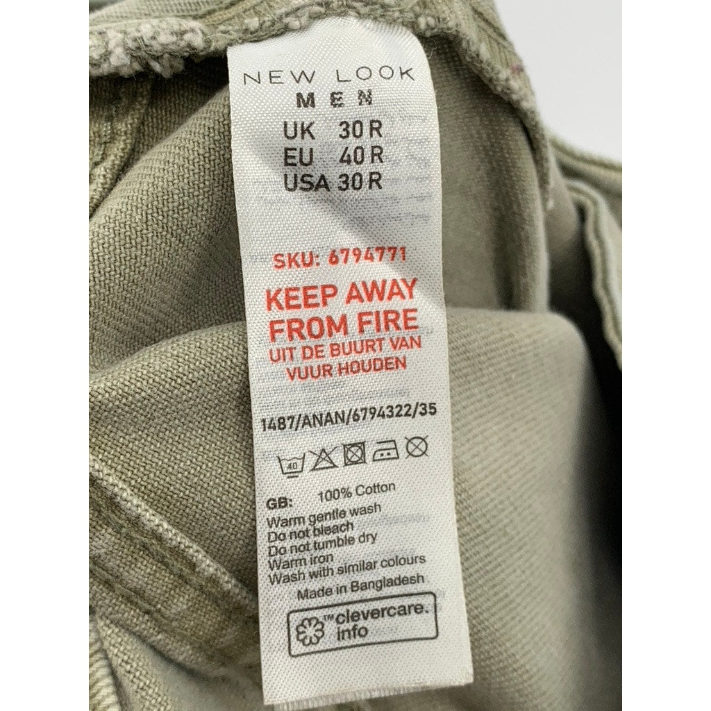 NEW LOOK Men's Tan Casual Tapered Regular Fit Chino Pants SZ 30