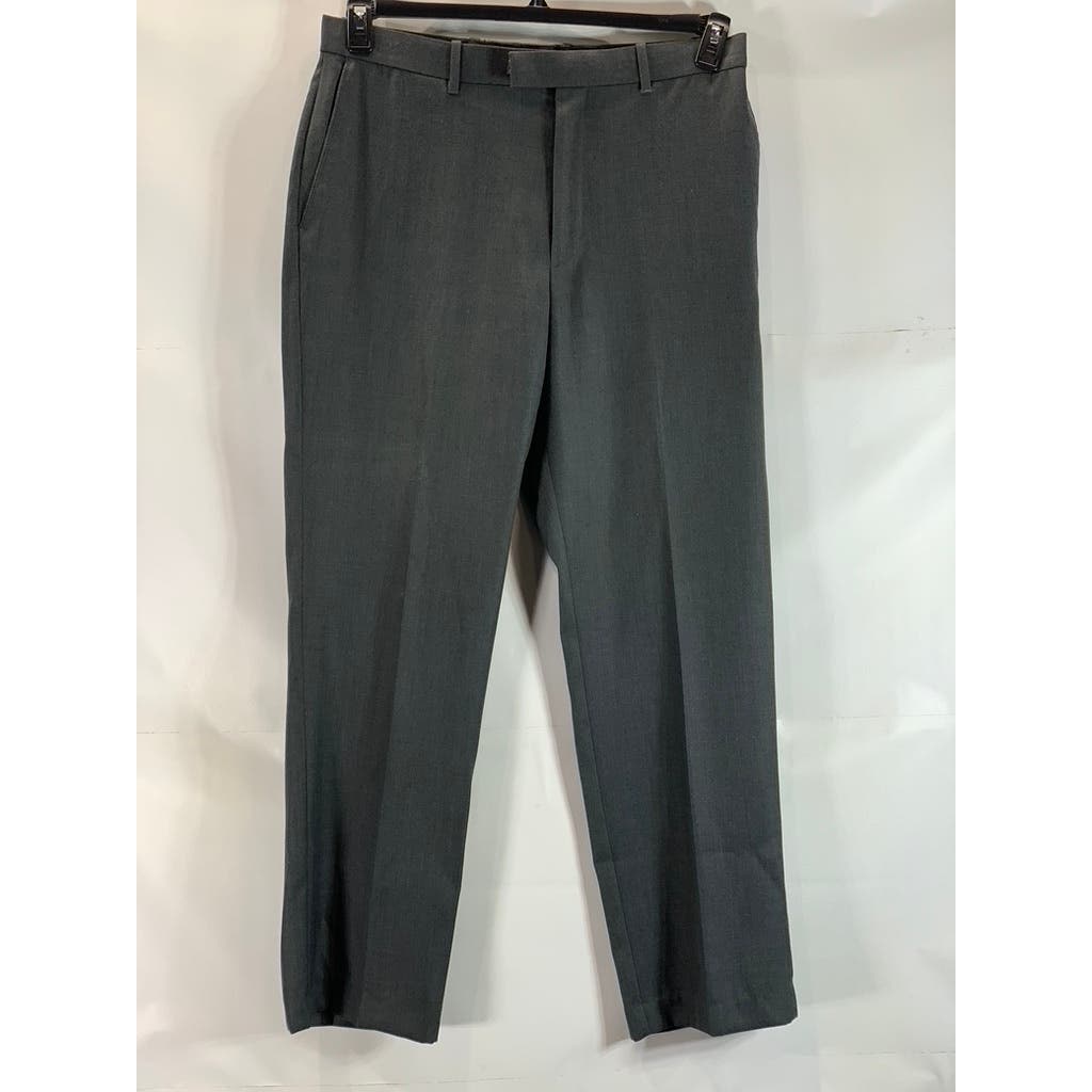 PERRY ELLIS PORTFOLIO Men's Gray Folio-Flex Modern-Fit Dress Pant SZ 34x32