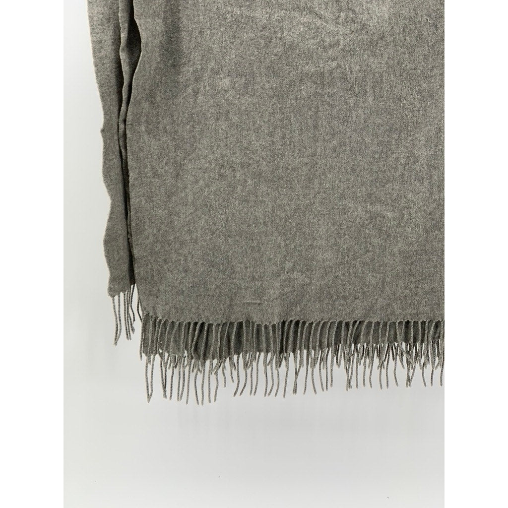 UNBRANDED Women's Charcoal Gray Soft Knit Fringe Wrap Scarf SZ OS