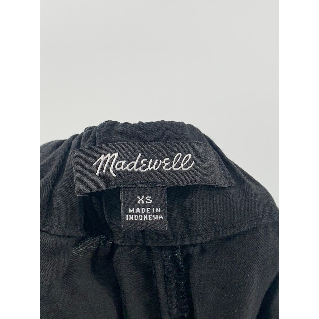 MADEWELL Women's Black Pull-On Elastic Waist Relaxed Fit Wide-Leg Pants SZ XS