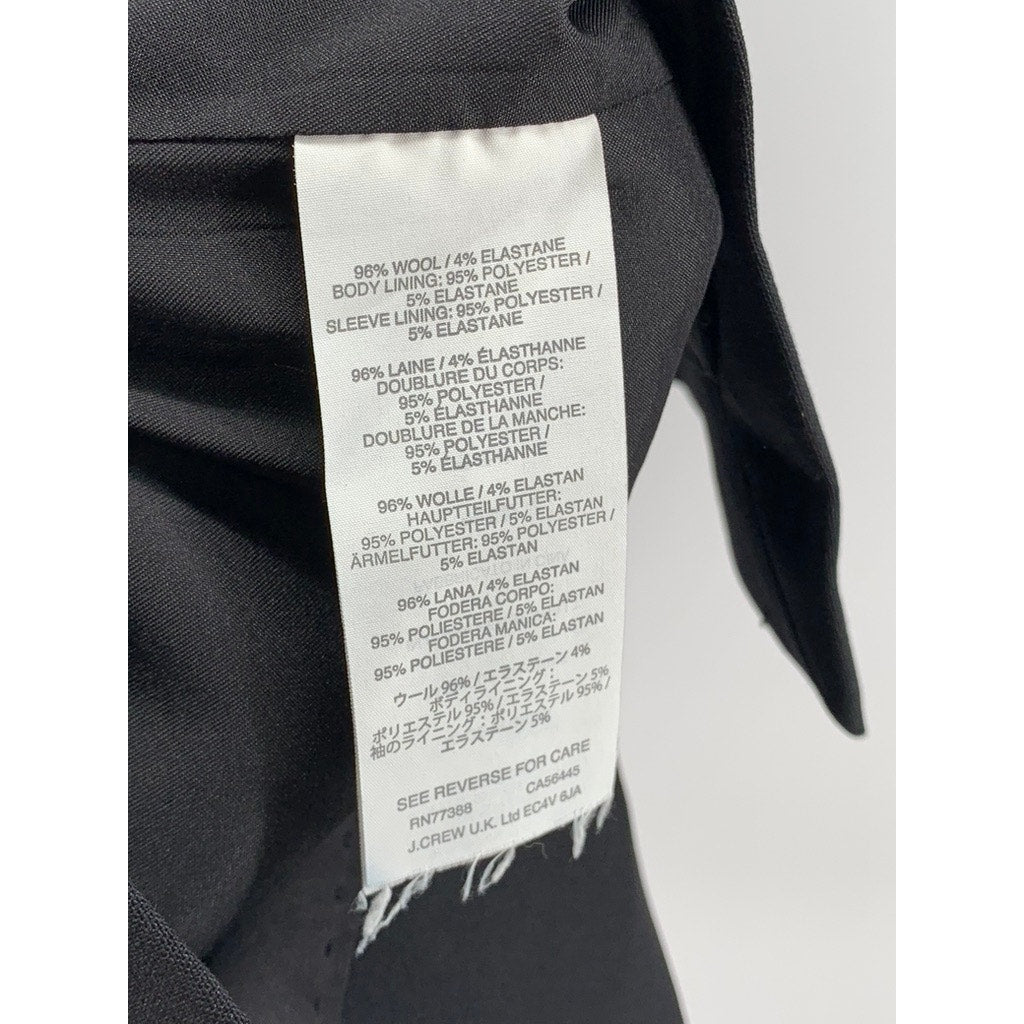 J.CREW Women's Black Solid One-Button Long Sleeve 1035 Bi-Stretch Blazer SZ 00